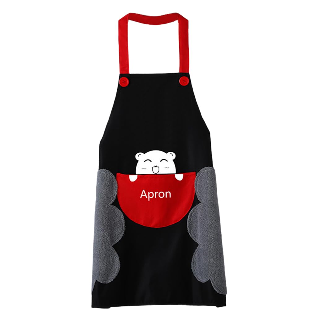 ZIBUYU Kitchen Apron with an Adjustable Neck with Long Ties for Women Men Chef Black ZIBUYU Kitchen Apron with an Adjustable Neck with Long Ties for Women Men Chef Black